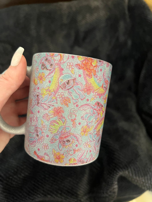 Alien summer glitter mug