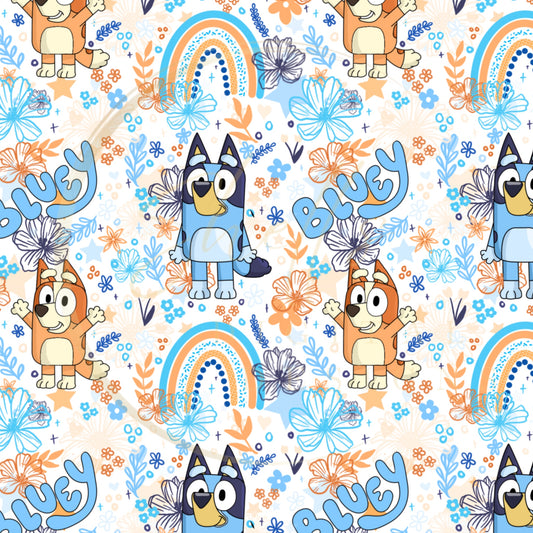 Boho Bluey Seamless DIGITAL FILE PNG